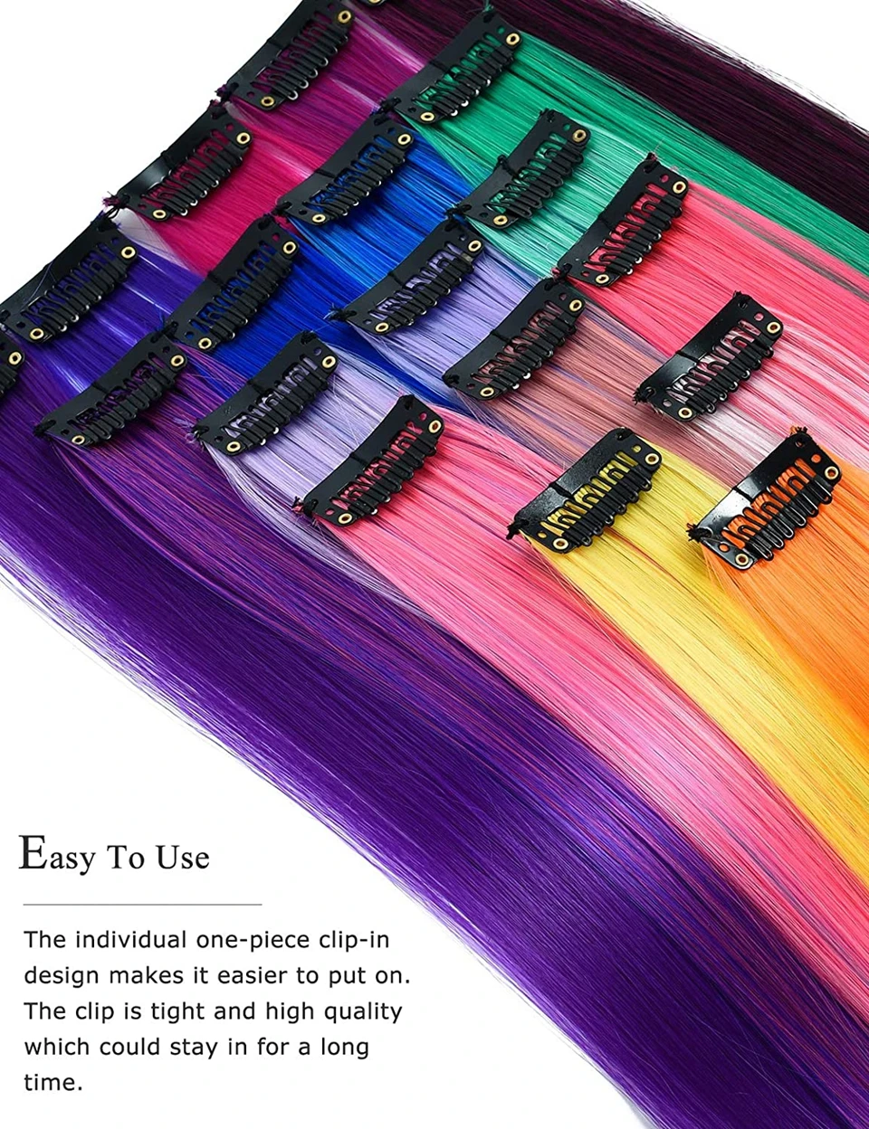 Dream Like Synthetic Clip in Hair Extensions 36Colors Ombre Straight Fake Hair Clip In Hairpieces High Temperature Faber Pieces