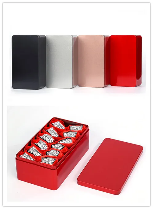 10pcs  Metal Storage Box Tin Silver Storage Box Case Organizer For Money Coin Candy Key