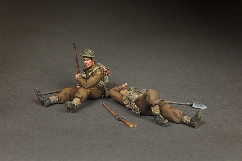 1/35 resina figura modelo kits cena de guerra 2 figuras sem pintura 036