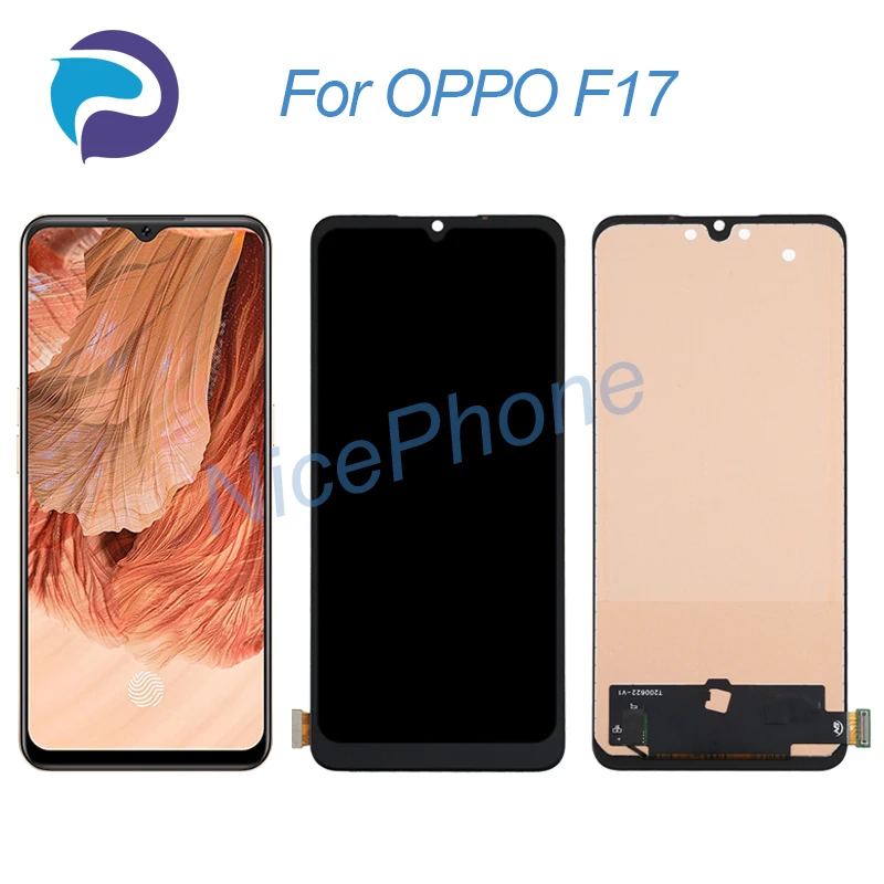 

Для OPPO F17 LCD дисплей кодирующий преобразователь сенсорного экрана в сборе Замена 6,44 "CPH2095 F17 экран ЖК-дисплей