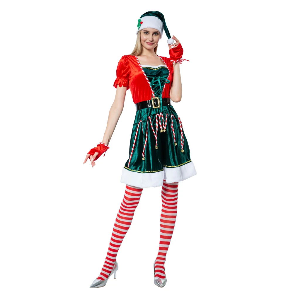 

Snailify Adult Santa Helper Costume Women Christmas Costume Dress Santa Claus New Year Costume