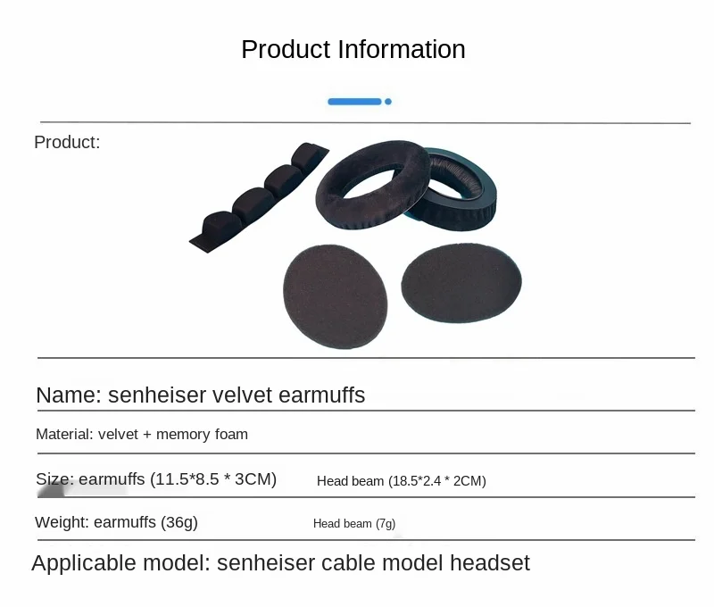 Für Sennheiser HD545 HD565 HD580 HD600 HD650 HD 545 565 580 600 Kopfhörer Ersatz-Ohrpolster und Kopfbügelkissen – Detail 5