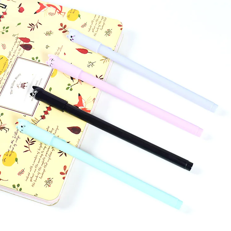 24 Pcs Wholesale Creative Gel Pen Cute Smiling Cat Pen Candy-colored Pen Stationery Kawaii School Supplies