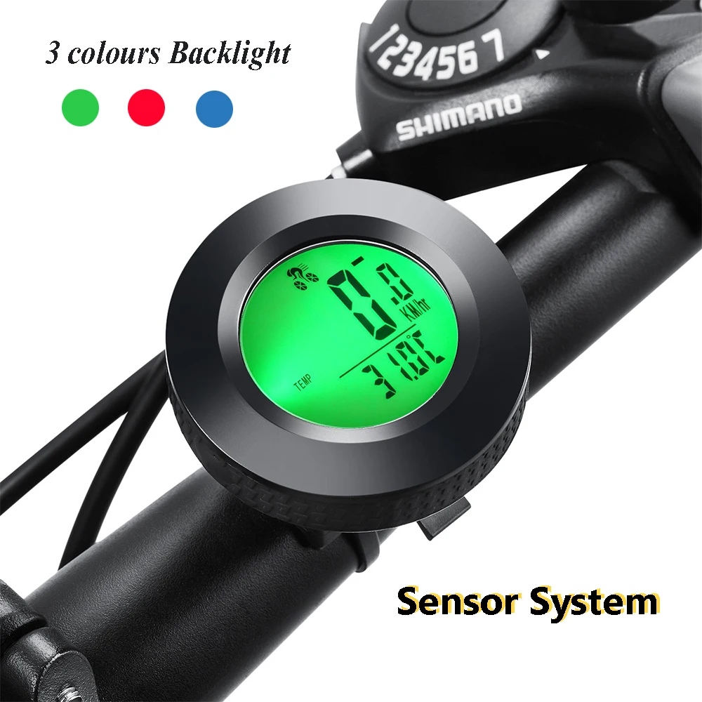 Tricolor Backlight Wireless Waterproof Circular Self Propelled MTB Bike Cycling Odometer Speed Mileage Meter Bicycle Accessories