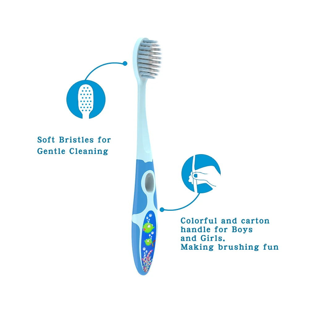 4 peças crianças escova de dentes para crianças cerdas macias clorful caixa alças escova de dentes macia