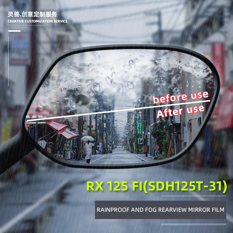 Spirit Beast rearview mirror film fitting scratch proof protective film reflector rain proof film For Honda RX 125 FI SDH125T-31