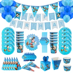 Disney topolino decorazione per feste a tema Baby Shower stoviglie piatti usa e getta tazze palloncino di paglia forniture per feste per bambini