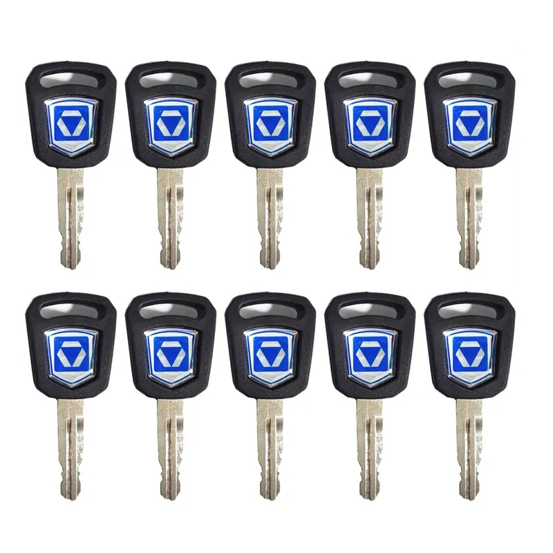 

10 key For XCMG Excavator key NEW style For 75DA 60D 215 200 Ignition key Door lock key