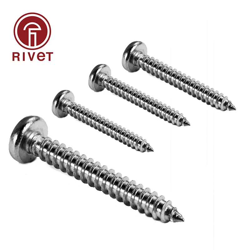 316 A4-70 Stainless Steel Cross Phillips Round Head Self Tapping Wood Screw GB845 DIN EN ISO 7049 ST2.9 ST3.5 ST3.9 ST4.2 ST4.8