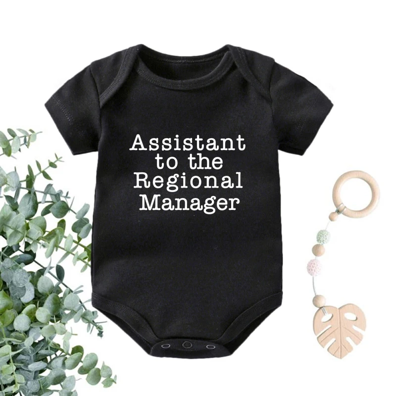 Assistant To The Regional Manager Printed Funny Newborn Bodysuits Summer Cotton Body Baby Boys Girls Onesies Infant Ropa Outfits