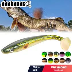 Hunthouse Pro Shad Vissen Zachte Baitpike Lokken 20Cm 50G Verf Afdrukken Lokken Paddle Tail Shad Siliconen Souple Leurre natuurlijke Musky