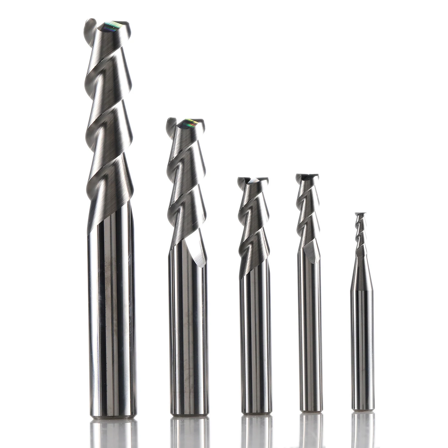 1 buah AL-2R 2 galur sudut bulat gepeng ujung penggiling untuk pemotong penggilingan Aluminium Spiral alat Bit CNC End mills Router Bit