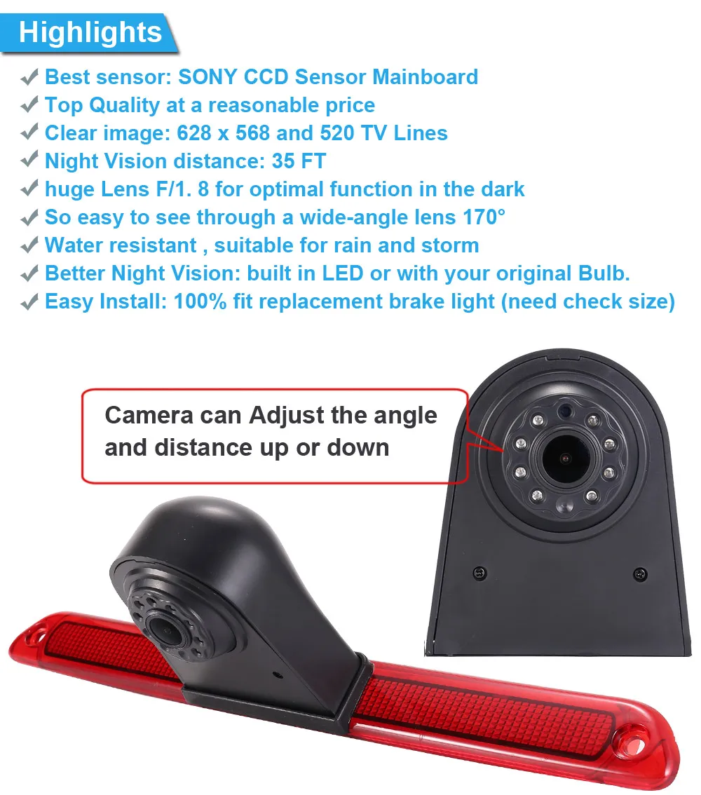 HD Car  rear view reverse Backup Camera for Mercedes Benz sprinter w906 Transporter Van VW Crafter Transporter 2003-2016