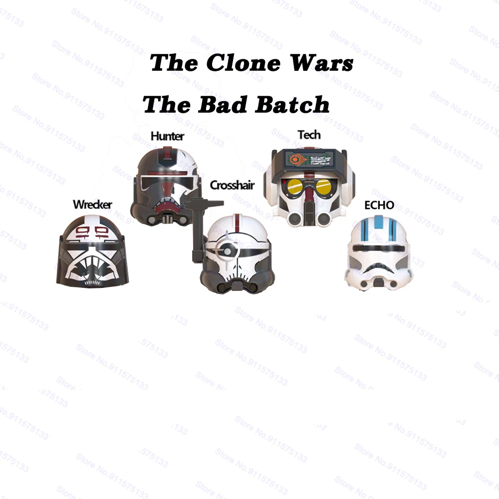 5pcs The Bad Batch Clone Crosshair Tech Wrecker Troopers Echo Hunter Building Blocks Bricks Star Action Figure Wars Toys