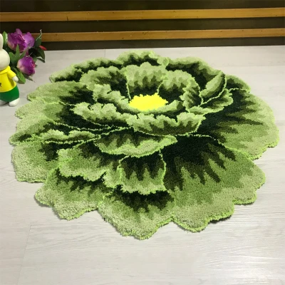 New Creative 3D Peony Flower Carpet Bedroom Livingroom Round Rugs Bed Soft Parlor Rug Anti-slip Hallway Chair Kids Door Mat