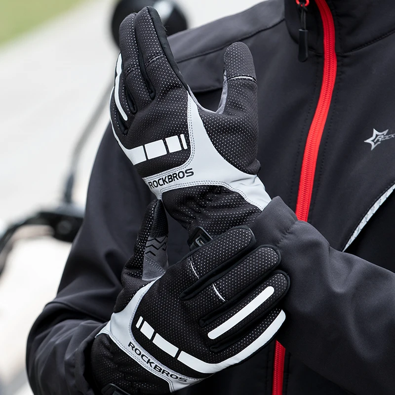 ROCKBROS-guantes de ciclismo para hombre y mujer, guantes de invierno con calefacción eléctrica y USB, recargable, con pantalla táctil