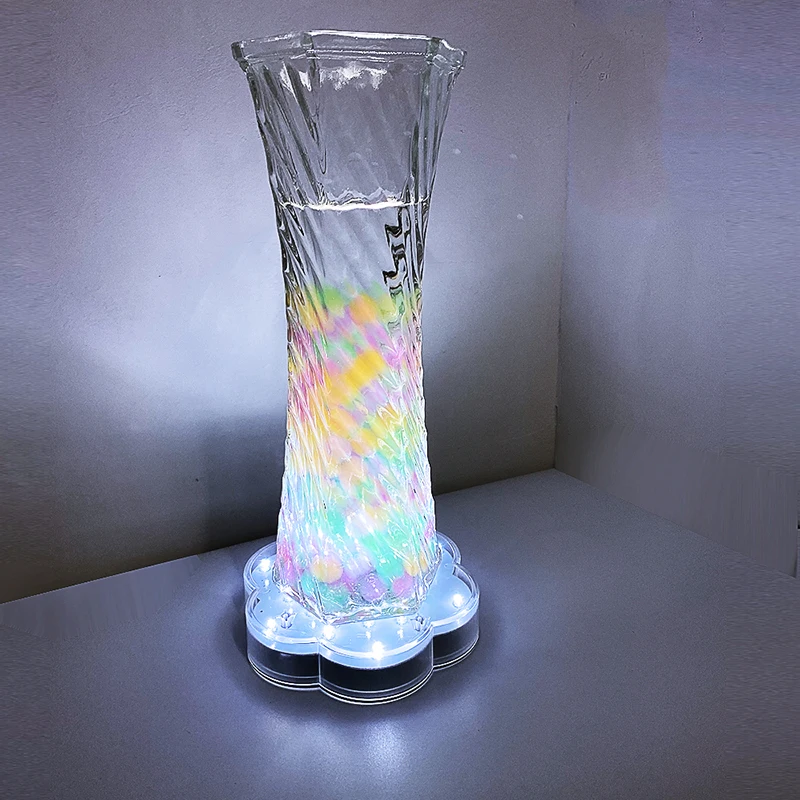Vase Base Light Flower Shaped LED Plate Light with 23 LED for Centerpiece Vase Lighting Decoration USB/Battery Operated