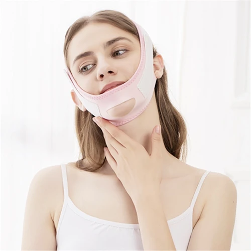 Imagen 2 del producto Correa de levantamiento de cara para mujer, vendaje de elevación Facial con línea en V, vendaje esculpido, reductor de barbilla doble, correa adelgazante, cinturón fijo