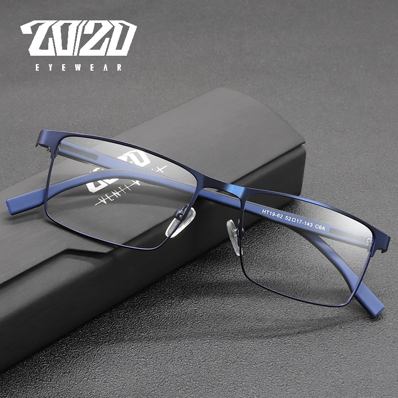 20/20 Design Men Titanium Alloy Optical Glasses Frame Fashion Male Square Ultralight Eye Myopia Prescription Eyeglasses HT19-62