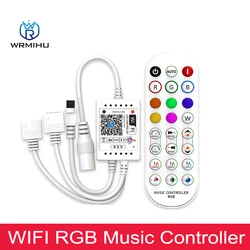 Nuovo DC12-24V WIFI Dual-Head uscita RGB Music Controller IR 24 chiave Controller Wifi telecomando per SMD 5050 2835 RGB Led Strip