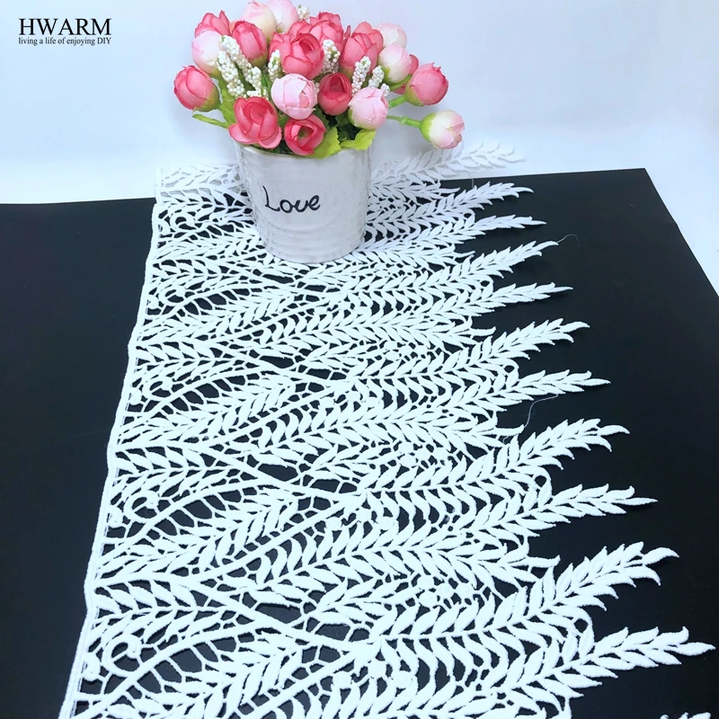 5yard 23cm wedding New high-end leaf water soluble lace fabric ribbon DIY sexy hollow milk silk wrap arm skirt bottom decorative