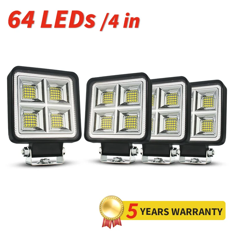 

192W LED Spotlights Front Spoiler 4x4 4inch 12V 24V 64Leds Work Light For FSO Universal Truck Auto Bulbs