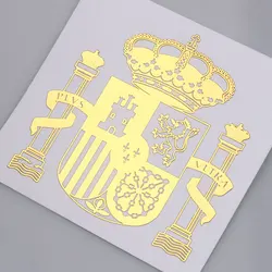 Car Styling 3D Aluminum Coat of Arms of Spain National Emblem Sticker Window Body Decal for Motorcycle Laptop Phone Decoration