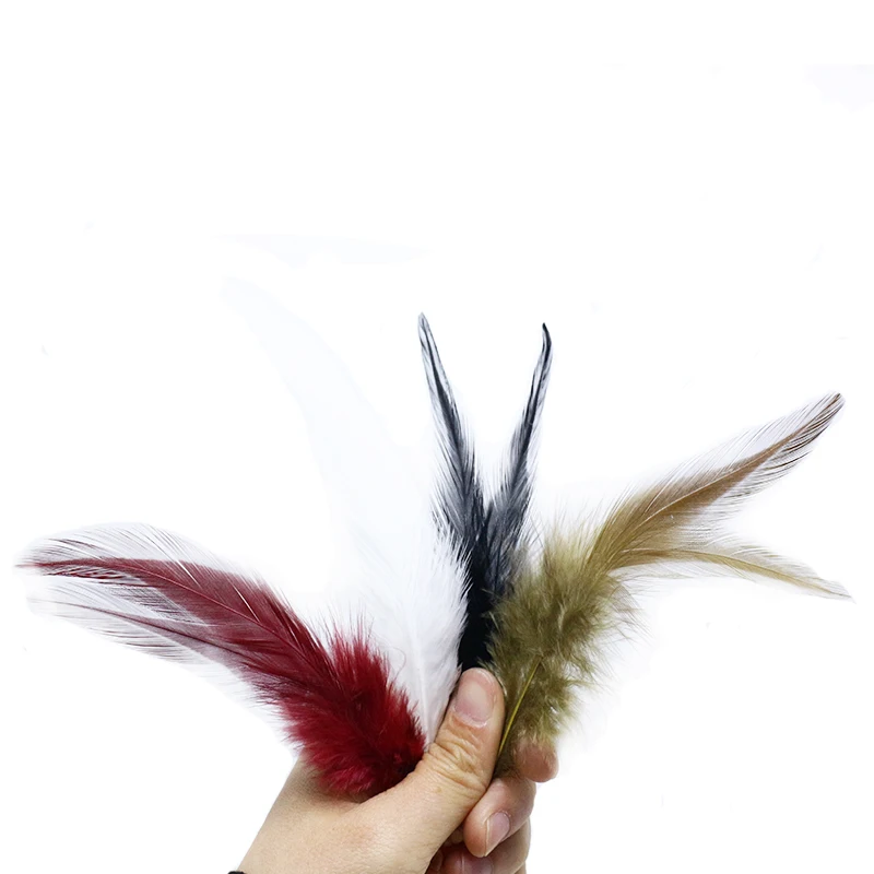 엄선 된 20 깃털 콕 schlappen 깃털 수의학 안장 해클 플라이 묶는 깃털 대형 바닷물 스틸 헤드 플라이 패턴