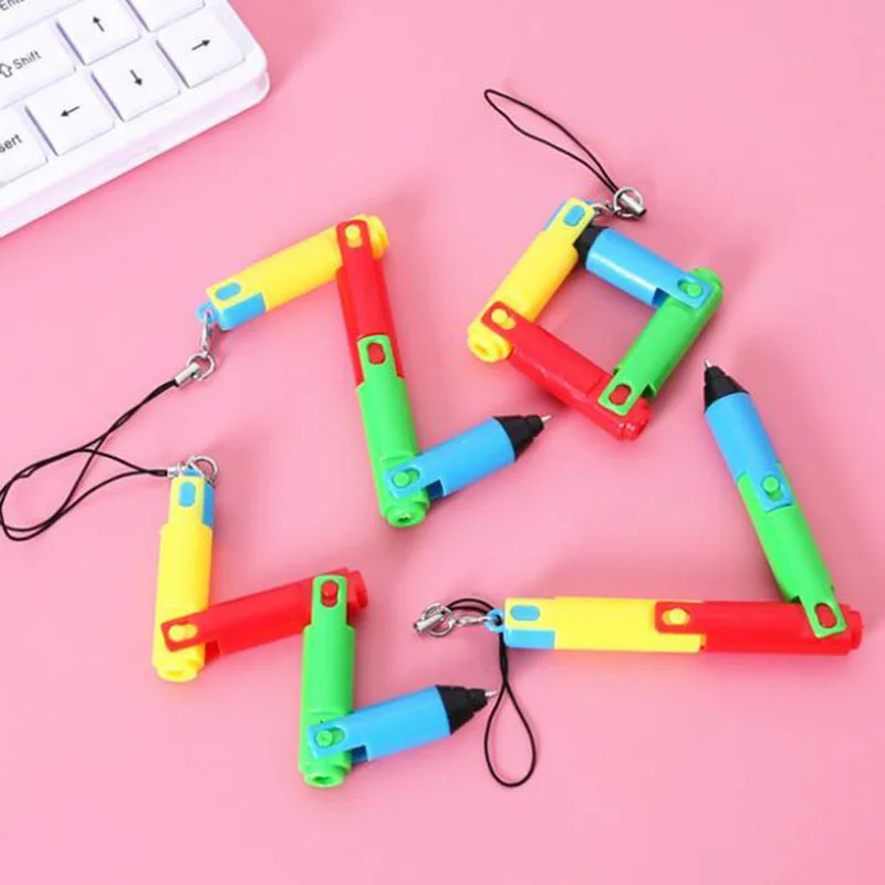 1pc Collapsible Ballpoint Pen Bending Deformation Pen Korean Creative Primary School Stationery Novelty Cute Children Gift