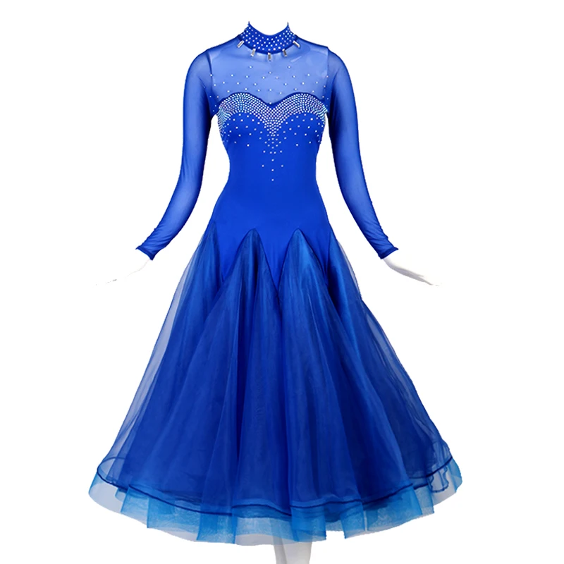 

Ballroom dance competition dress standard dresses modern dance costume ballroom waltz dress blue black mq205