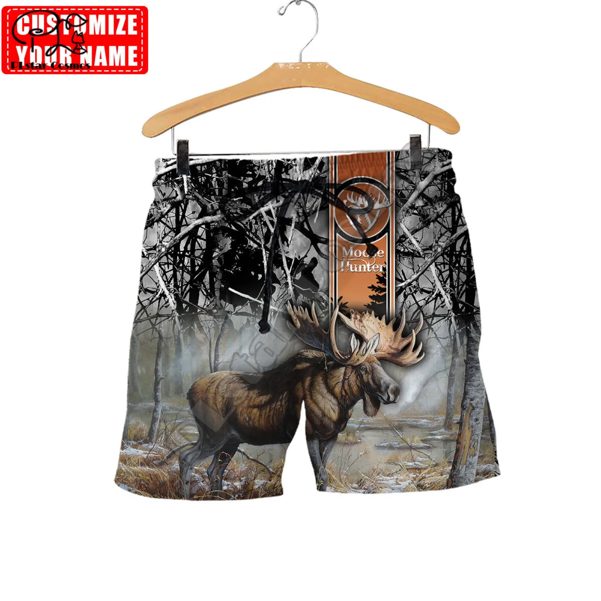 PLstar Cosmos Moose Hunting 3D Printed 2022 Newest Fashion Summer Casual Men's Shorts Harajuku Loose Beach Drop Shipping M30