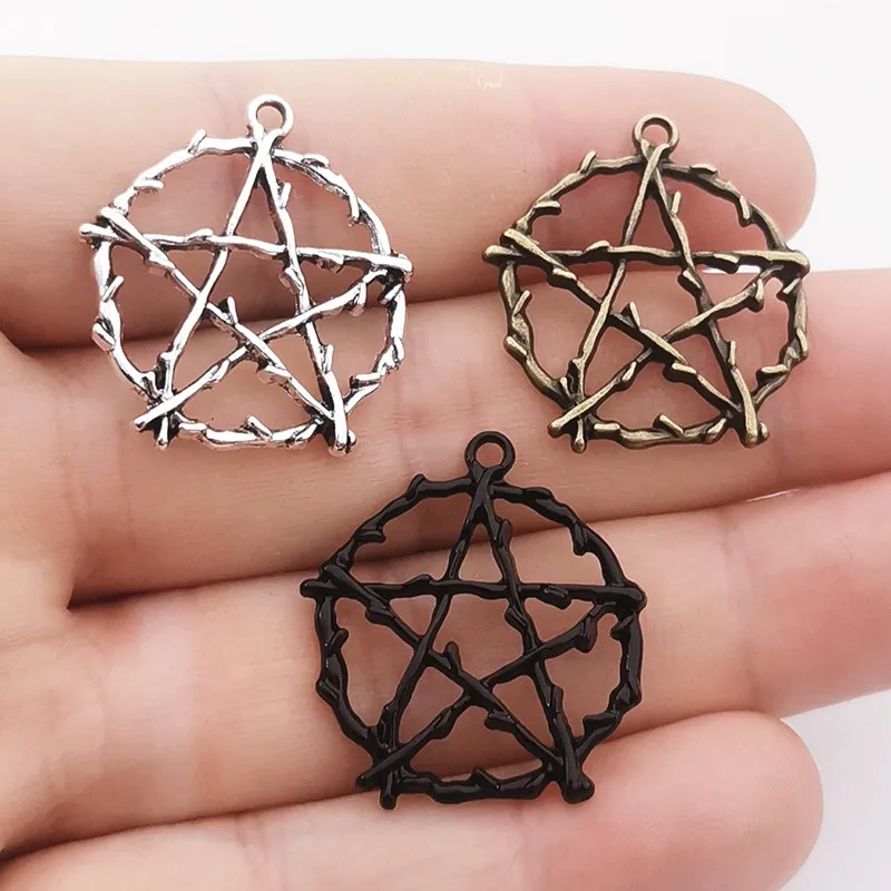 6pcs 28*26mm Charms Maimang Star, Punk Gothic Pendant For DIY Necklace Earrings Handmade Jewelry Making