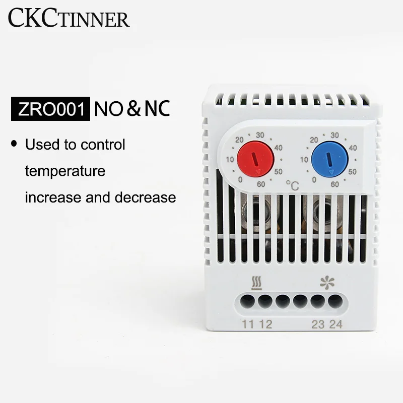 1pcs Cabinet Mini Thermostat KTO011 KTS011 ZRO011 Normally Open/Normally Closed  Compact Mechanical Temperature Controller