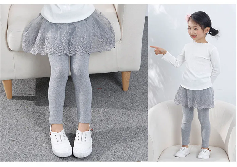 Mädchen Leggings Frühling Herbst Rock-Hose Spitze Prinzessin Kinder hose Kinder hose – Detail 5