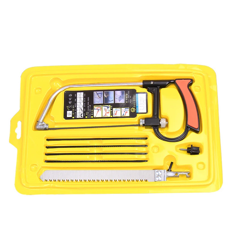 8in1 Zaag Multi Purpose Hand Diy Staal Zag Metaal Hout Glas Saw Kit 6 Blades Houtbewerking Metaalbewerking Model Hobby Tool