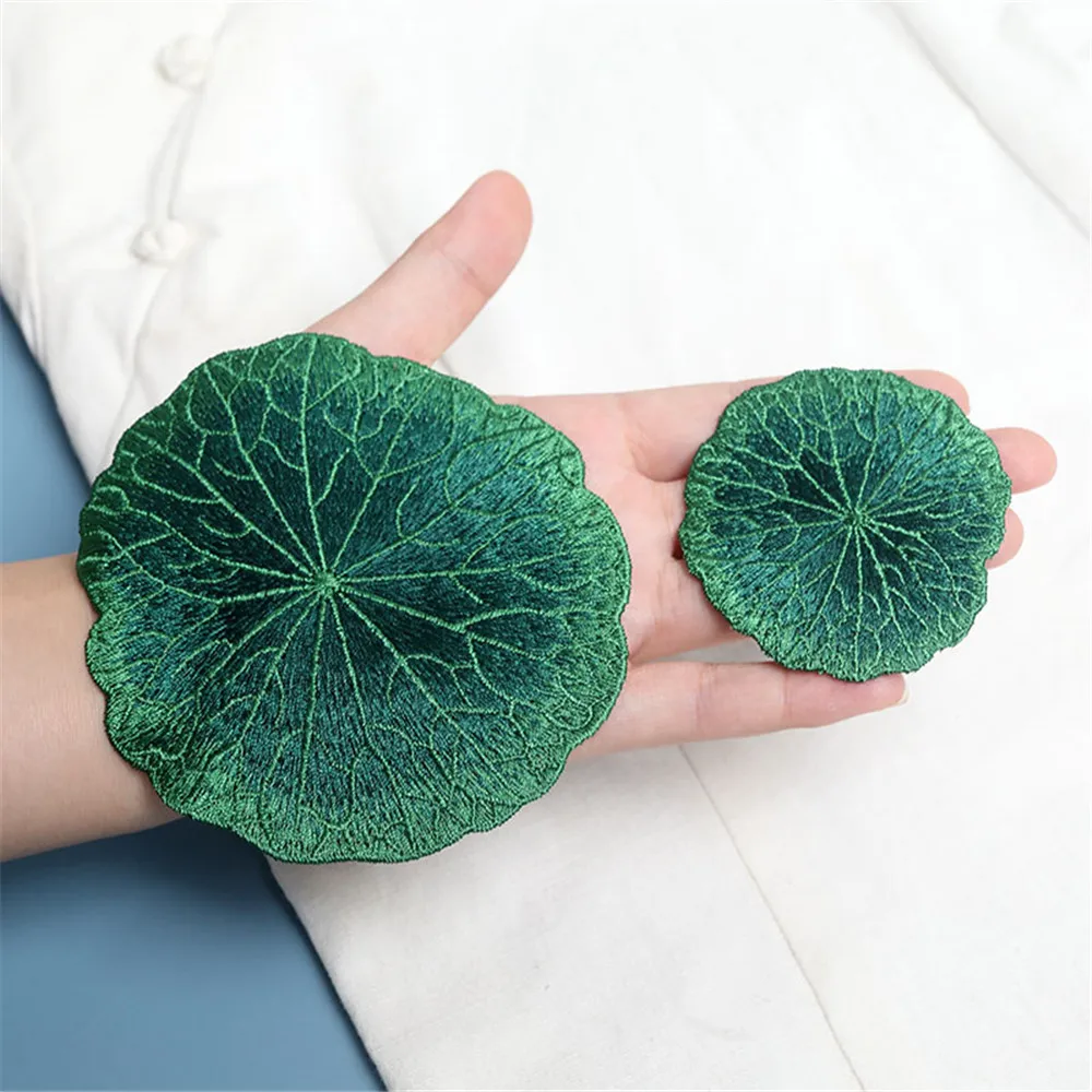 1 Pair Delicate Lotus Leaf Patch Embroidery Sticker for Clothing Applique Embroidery DIY Clothing Accessories Sew on Patches