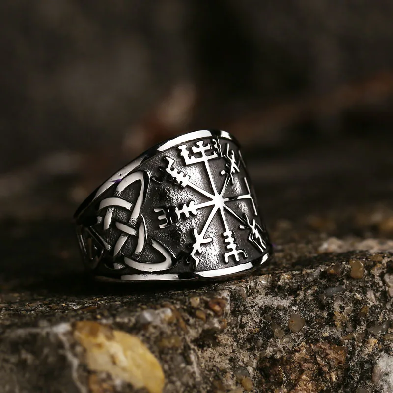 Beier 2022 New Design Viking Celtic Knot Rings for Men Retro Compass Runic Biker Jewelry Drop shipping Gift