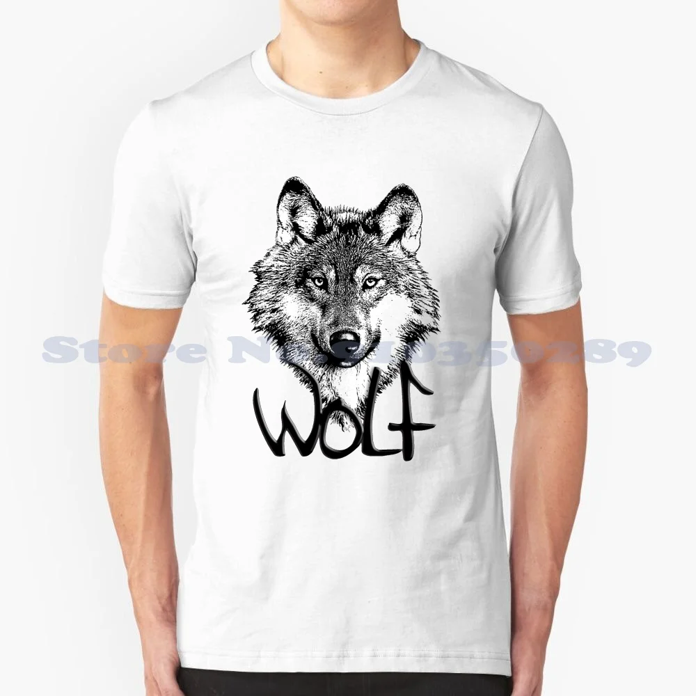 Wolf 6 100% Cotton T-Shirt Wolf Animal Wild Dog Spiritual Goth Hunting Pack Wildlife Woods Forestry Wolves Cool Geek Retro Nerd