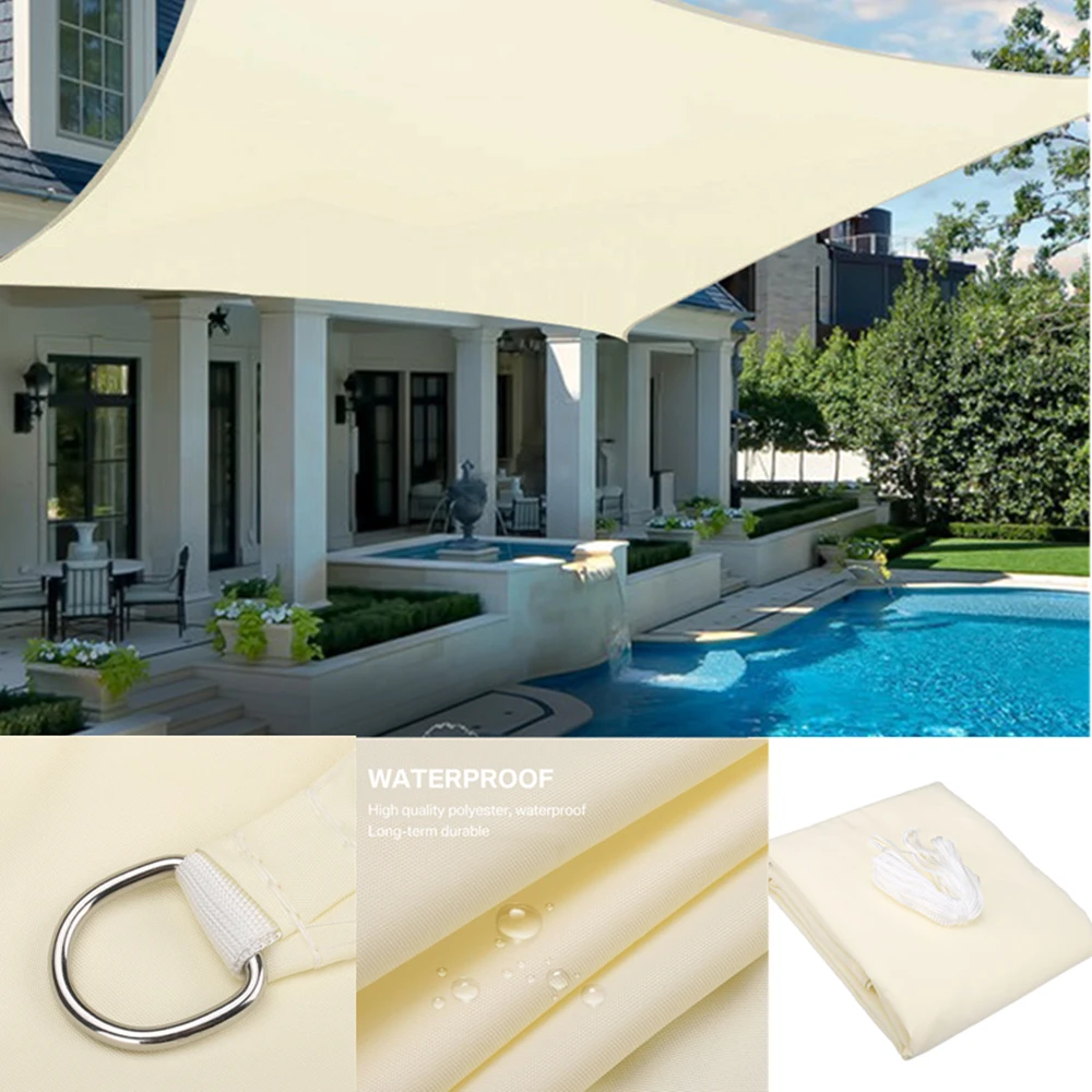 

Rectangle Sun Shade Sail Waterproof Square Sunshade Sail Garden Patio Terrance Canopy Swimming Pool Car Awning Sun-shelter