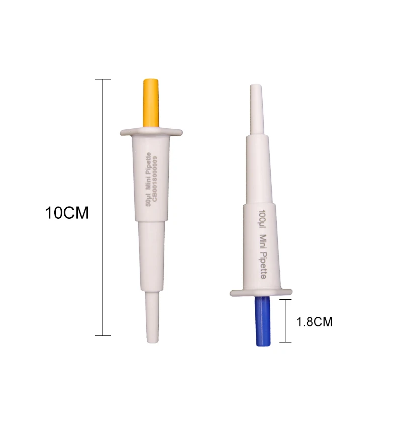 Mini pipeta de 10ul a 200ul, pipeta cuentagotas, equipo de laboratorio, pipetas de plástico, pipeta de laboratorio