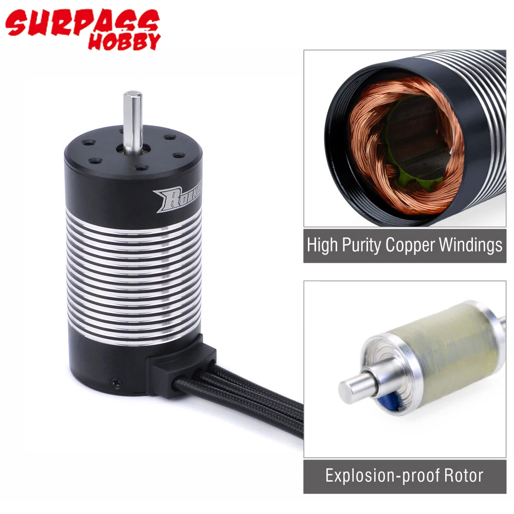 SURPASS HOBBY Rocket Waterproof 3665 2100KV/2600KV/3100KV Brushless Motor 120A 80A 60A ESC For 1/8 1/10 RC Car Truck WLtoys HSP