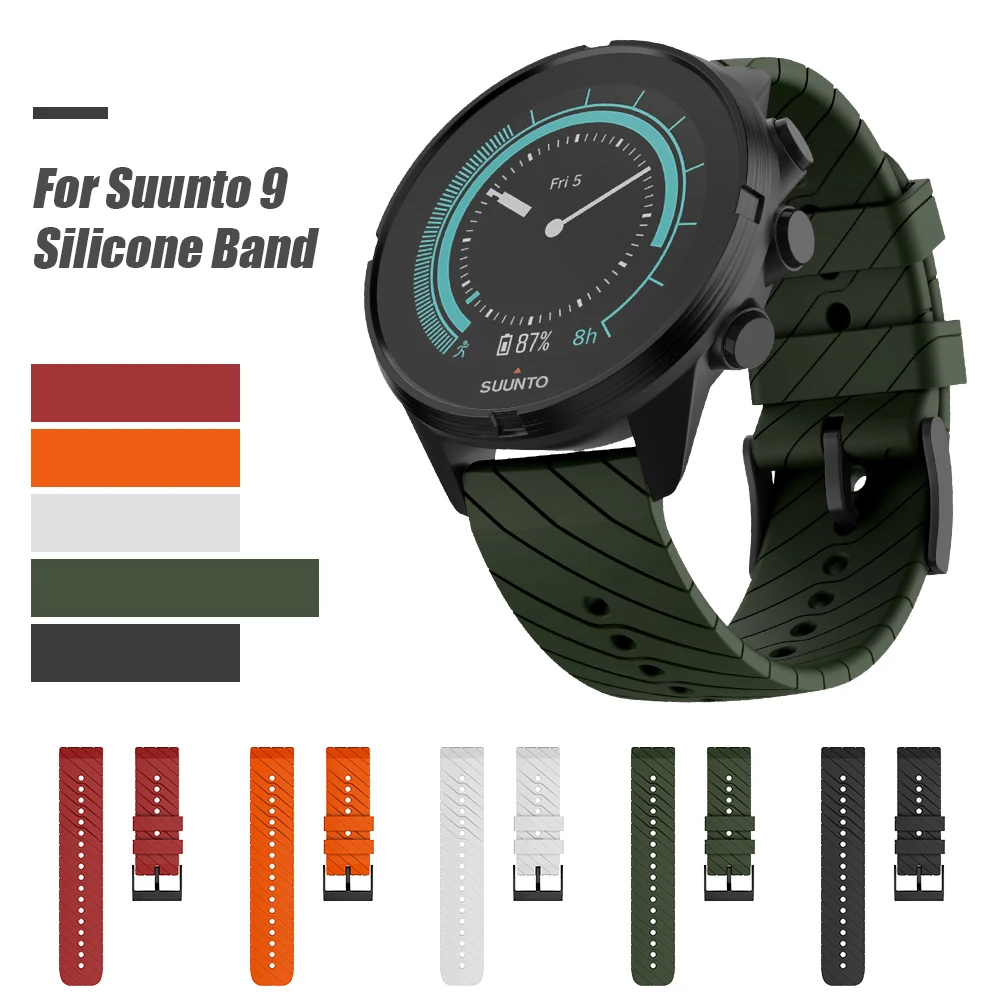 Correa de silicona suave de 24MM para reloj inteligente Sunnto 9, repuesto para pulsera deportiva Sunnto Spartan