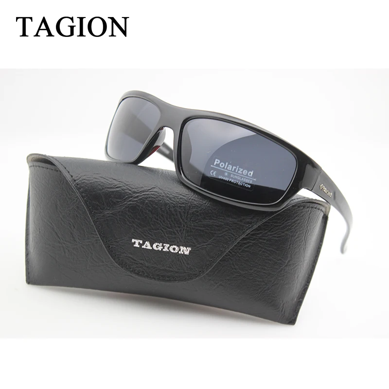 2024 TAGION Luxury Designer Brand Men\'s Sports Sunglasses Polarized UV400 Outdoor Eyewear Driving Lenses Black Glasses TG5104