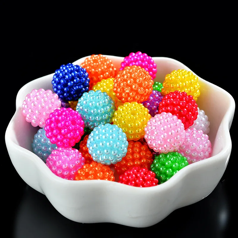 10mm 12mm 14mm 16mm 20mm Imitation Pearls Acrylic Bayberry Round Loose Spaced Beads for Jewelry Making DIY Handmade