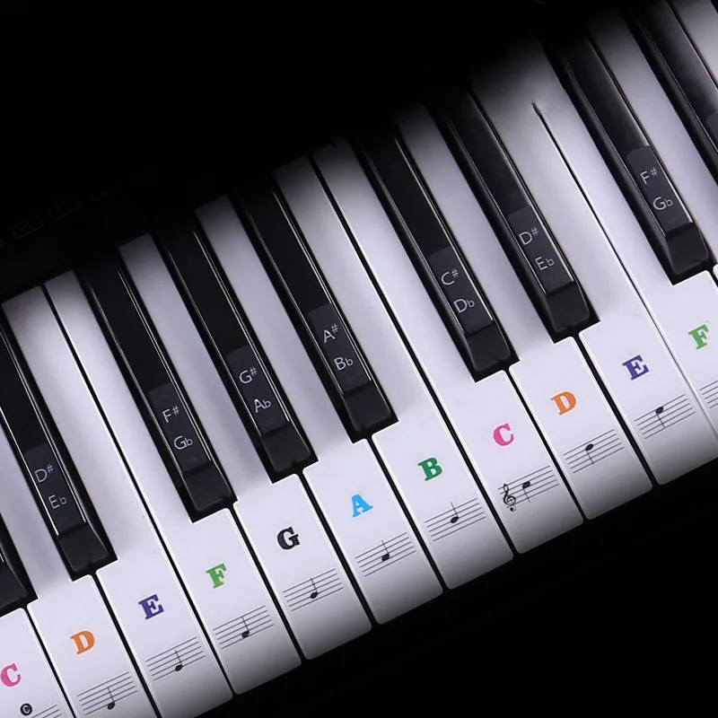 Transparent PVC Key Piano Stickers 88/61/54/37/32 Electronic Keyboard Name Note Sticker symbol decal for music decal Label