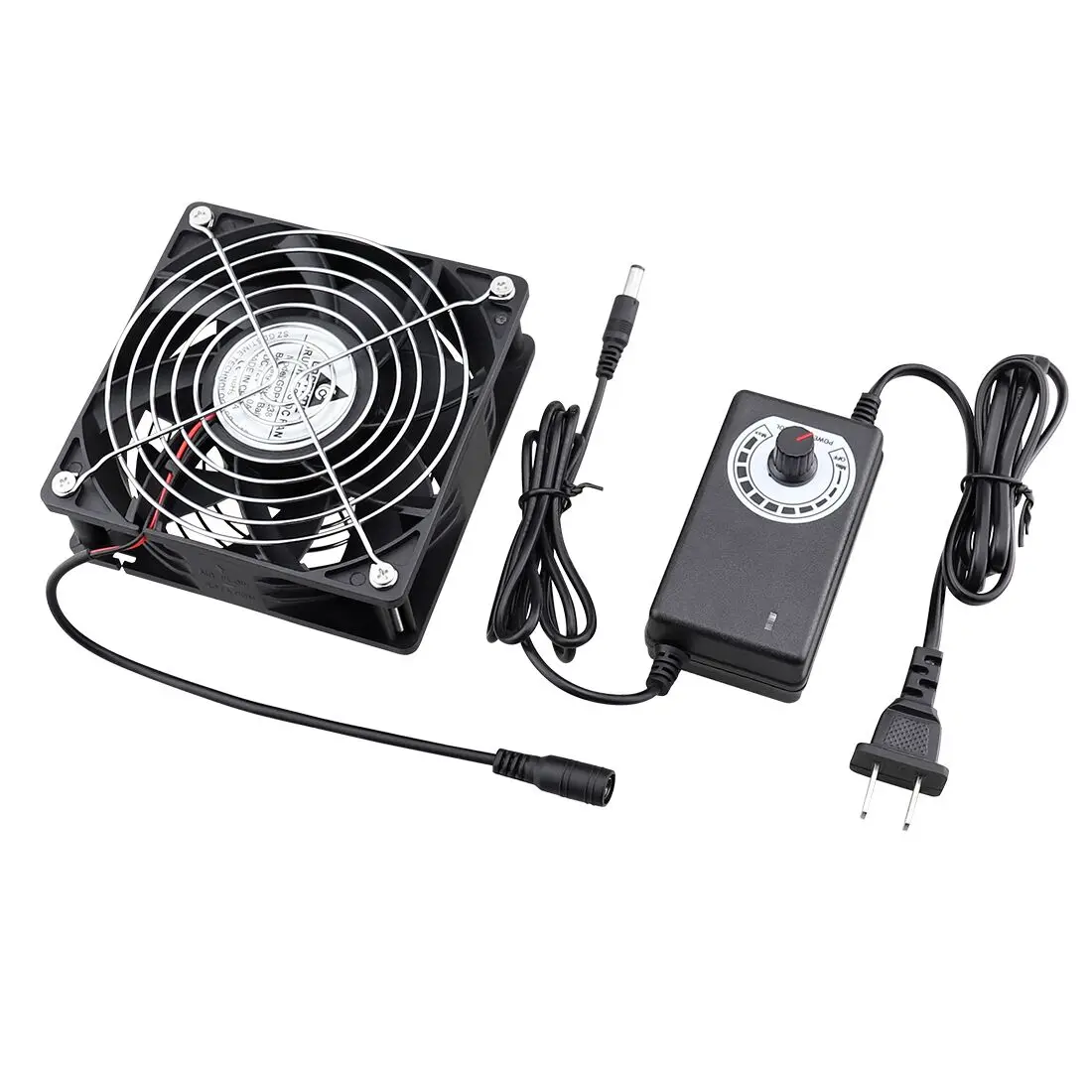 Gdstime 120mm 4500RPM High Speed Server Fan With Controller 12cm 12V 220V Btc Machine Chassis Workstation Cabinet Radiator Fan