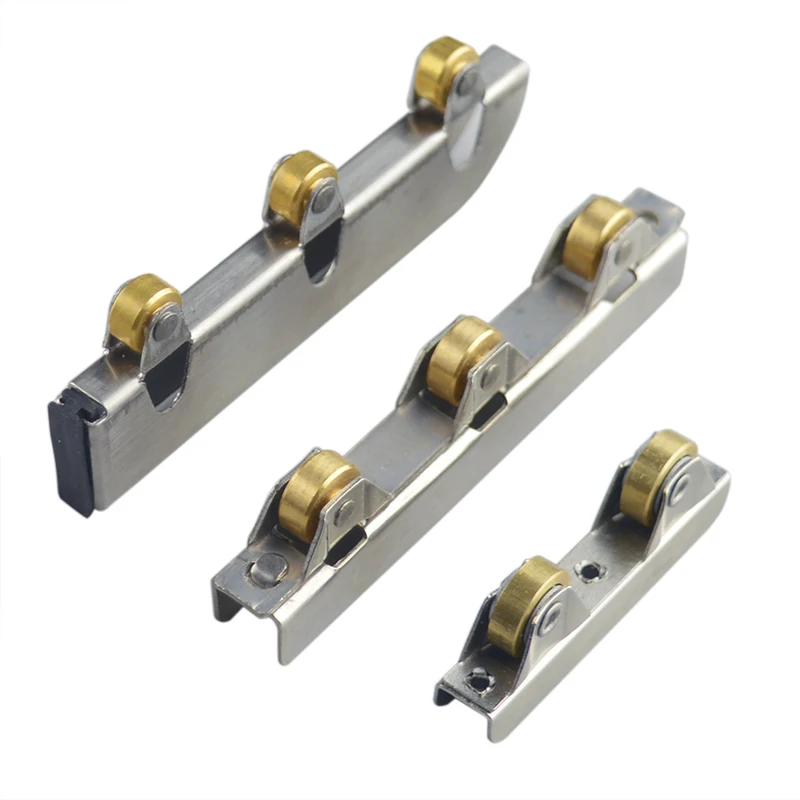 4 Pcs Stainless Steel Door Window Silent Pulley Cupboard Slot Wheel Sliding Door Fittings Glass Door Track Rollers Home Hardware