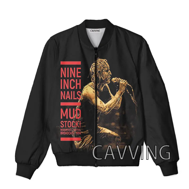 

CAVVING 3D Printed NIN Nine Inch Nails Band Zipper Bomber Jackets Men Overcoat Mens Coat Zip Up Jackets for Women/Men