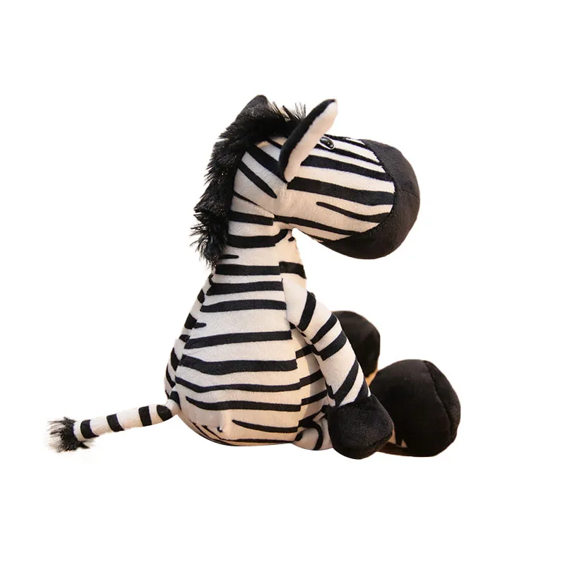 25cm Soft Animal World Plush Toys Zebra Lion Elephant Fox Raccoon Giraffe Forest Animals Appease Playmate Doll Christmas Gifts