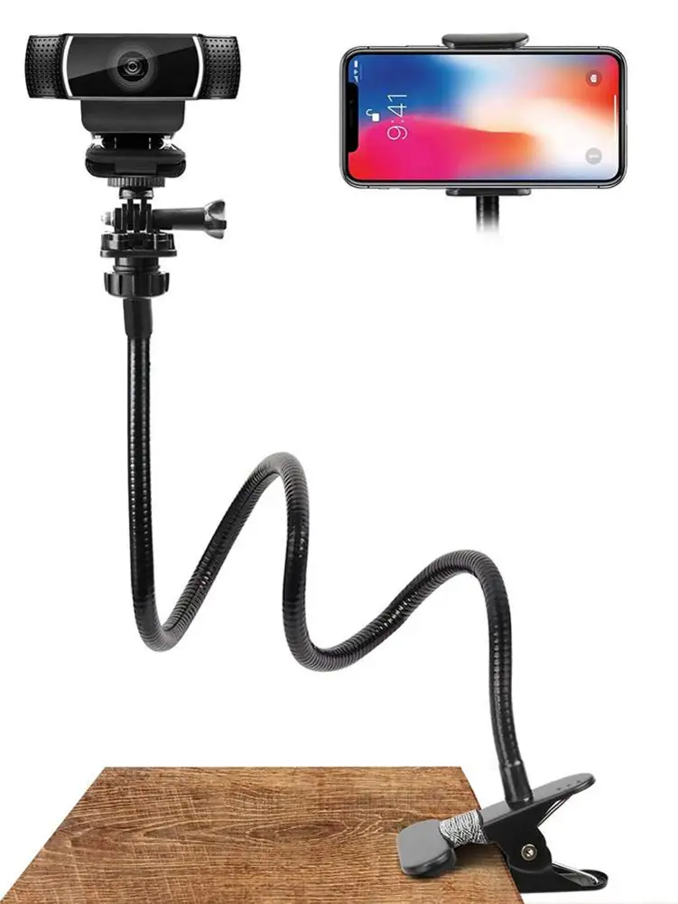 Webcam Stand Flexible Desk Mount Gooseneck Clamp Clip Camera Holder